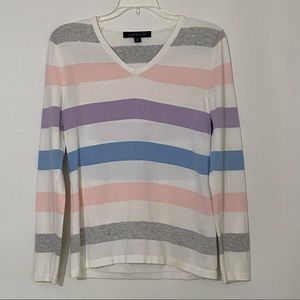 Tommy Hilfiger long sleeve sweater Size SP multicolored pullover 100% Cotton Top